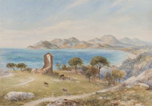Uitzicht op de Esterelles Bergen vanuit Cannes door John Jessop Hardwick