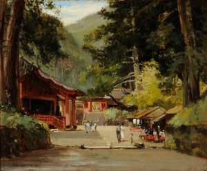 Ingang van het Mausoleum van Jyemiten, Nikko, Japan door John Jnr. Varley