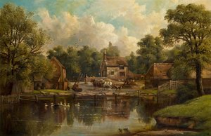 Boerderij in Wood Lane, Handsworth, 1850-1908 door John Joseph Hughes