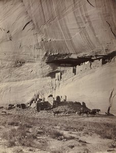 Ruïnes van klifwoningen, Cañon de Chelly, Arizona, ca. 1879-1881