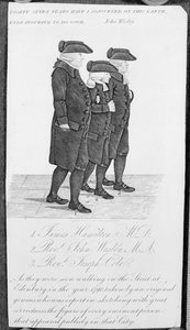 John Wesley wandelend in Edinburgh tussen James Hamilton M.D. en Joseph Cole