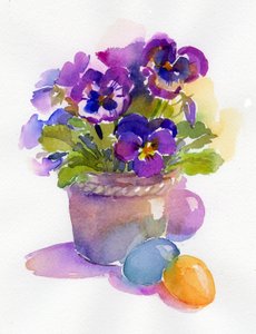 Viooltjes met Paaseieren