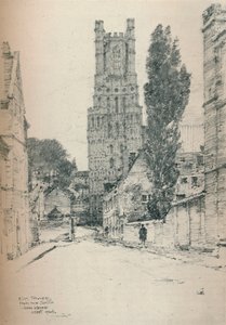Ely Tower, vanuit het zuiden, 1924 door John Keppie