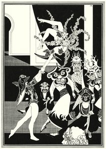 Illustratie voor Het Verhaal van Aladdin en de Wonderlamp door John Kettelwell