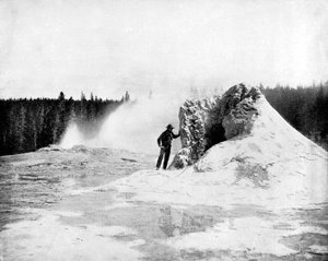 Krater van de Giant Geyser, Yellowstone National Park, VS, 1893