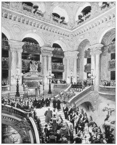 Interieur van het Grand Opera House, Parijs, eind 19e eeuw door John L. Stoddard