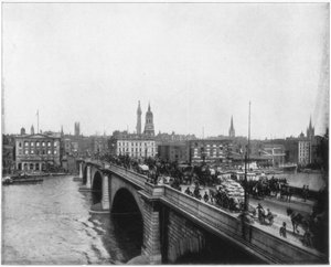 London Bridge, Londen, eind 19e eeuw door John L. Stoddard