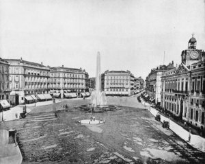 Puerta Del Sol, Madrid, Spanje door John L. Stoddard