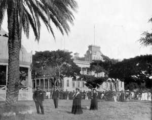 Koninklijk paleis, Honolulu, Sandwich-eilanden, eind 19e eeuw door John L. Stoddard
