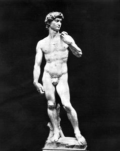 Standbeeld van David, Florence, Italië, 1893 door John L. Stoddard