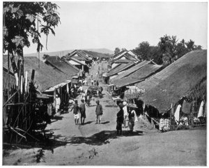 Dorp nabij Calcutta, India, eind 19e eeuw door John L. Stoddard