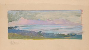 Het eiland Moorea gezien vanaf de Straat van Tahiti, januari 1891 door John La Farge