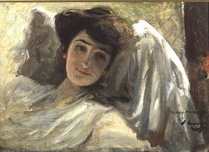 Een lange dame in rust door John Lavery