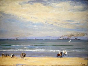 Franse kanonneerboten, Tangier Bay door John Lavery