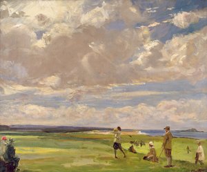 Lady Astor speelt golf in North Berwick door John Lavery