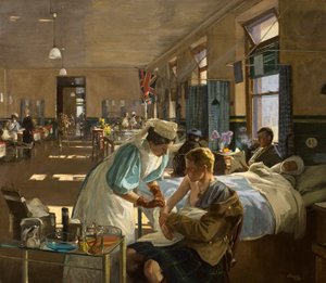 De Eerste Gewonden in het Londense Ziekenhuis, Augustus 1914
