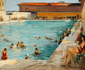 Het Volkszwembad, Palm Beach door John Lavery