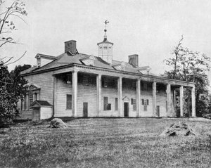 Huis van George Washington in Mount Vernon, Virginia, VS (zw/w foto) door John Lawson Stoddard