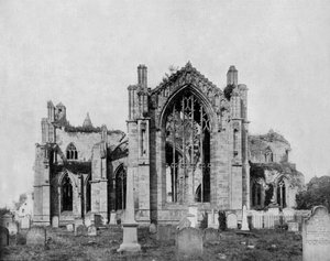 Melrose-abdij in Schotland, ca. 1890 (zw/w foto) door John Lawson Stoddard