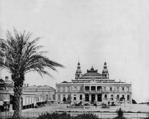 Monte Carlo casino gebouwd in 1863 door Charles Garnier (zw/w foto) door John Lawson Stoddard