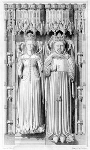 Beeld van Hendrik IV en zijn koningin Joan van Navarra in de kathedraal van Canterbury