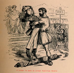 Een lictor wordt gestuurd om Publilius Volero te arresteren, 1852