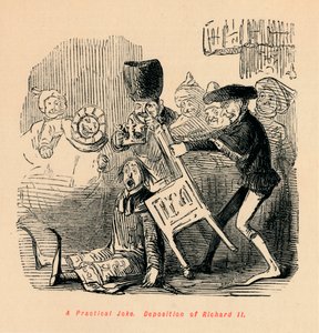 Een praktische grap. Aftreden van Richard II, ca. 1860 door John Leech