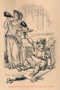 Bacchanaal groep, van een zeer oude vaas door John Leech