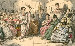 Cicero die Cataline aanklaagt door John Leech