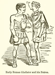 Vroege Romeinse gladiator en zijn beschermheer