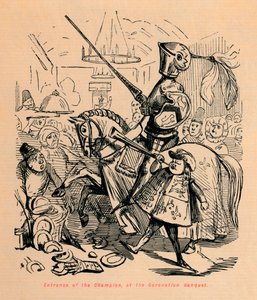 Ingang van de Kampioen, bij het Kroningsbanket, ca. 1860 door John Leech