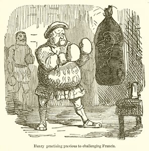 Henry oefent voorafgaand aan de uitdaging van Francis door John Leech