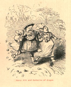 Hendrik VIII en Catharina van Aragon, 1897 door John Leech