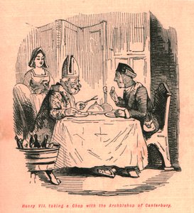 Hendrik VII eet een karbonade met de aartsbisschop van Canterbury, 1897 door John Leech
