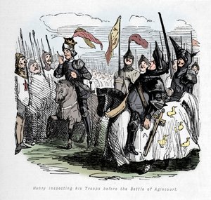 Henry inspecteert zijn Troepen voor de Slag bij Agincourt, c1860, c1860 door John Leech