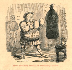 Henry oefent voorafgaand aan het uitdagen van Francis, 1897 door John Leech
