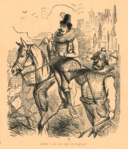 James I op weg naar Engeland, 1897 door John Leech