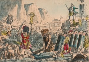 Landing van Julius Caesar, 1850 door John Leech