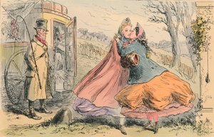 Aankomst van Miss Shannon in Baldon Hall, 1855 door John Leech