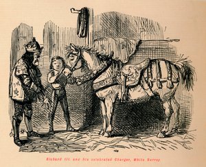 Richard III. en zijn beroemde Charger, White Surrey door John Leech