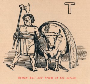 Romeinse stier en priester van de periode door John Leech