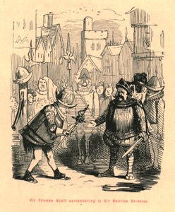 Sir Thomas Wyatt geeft zich over aan Sir Maurice Berkeley, 1897 door John Leech