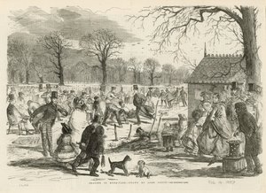 Schaatsen in Hyde Park door John Leech