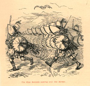 De Blauwe Bonnets komen over de grens door John Leech