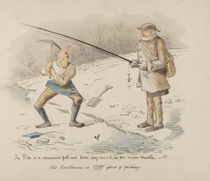 De Snoek is een vraatzuchtige vis en bijt gemakkelijk in de Wintermaanden-Oude Heer..., 1830-64