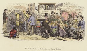 De stille straat, een schets vanuit een studeerkamerraam door John Leech