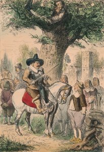 De Royal Oak, de familie Penderell heeft geen idee waar Charles is!!!, 1850 door John Leech