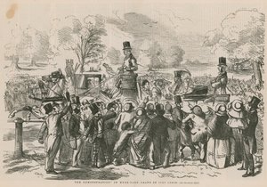 De demonstratie in Hyde Park door John Leech