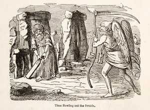 Tijd die de druïden uitschakelt, uit The Comic History of England, uitgegeven 1864 door John Leech