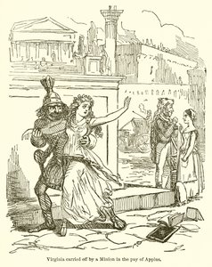 Virginia weggerukt door een Minion in de Dienst van Appius door John Leech
